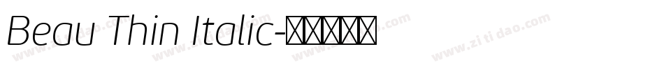 Beau Thin Italic字体转换